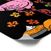 Erntedank Pilgrim Flamingo Herbst Männer Frauen Poster (Ecke)