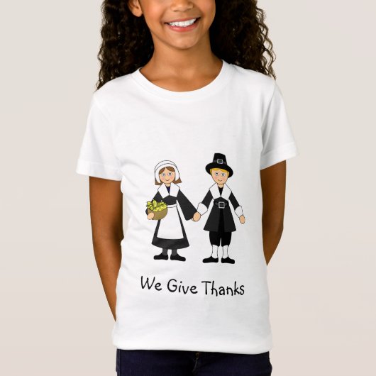 Erntedank Pilgrim Girl and Boy T-Shirt (Vorderseite)