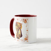 Erntedank Pilgrim Girl Kaffee Tasse (Vorderseite Links)