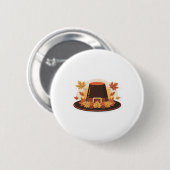 Erntedank Pilgrim Hat - Herbsternte Design C Button (Vorne & Hinten)
