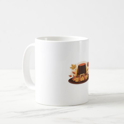 Erntedank Pilgrim Hat - Herbsternte Design C Kaffeetasse (Vorderseite Links)