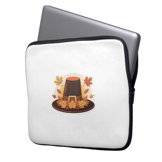 Erntedank Pilgrim Hat - Herbsternte Design C Laptopschutzhülle (Vorderseite Links)
