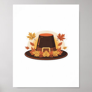 Erntedank Pilgrim Hat - Herbsternte Design C Poster