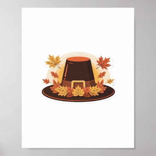 Erntedank Pilgrim Hat - Herbsternte Design C Poster (Vorne)