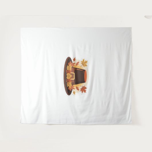 Erntedank Pilgrim Hat - Herbsternte Design C Wandteppich (Vorderseite (Horizontal))