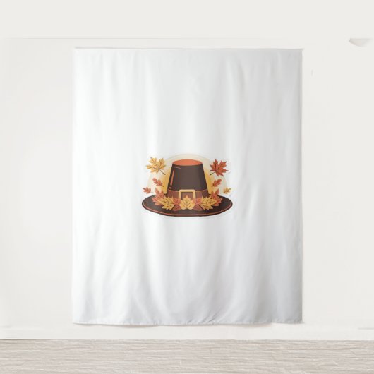 Erntedank Pilgrim Hat - Herbsternte Design C Wandteppich (Vorderseite)