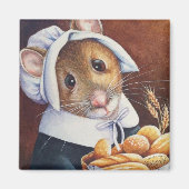 Erntedank Pilgrim Mouse Brotsaal Art Magnet (Vorne)