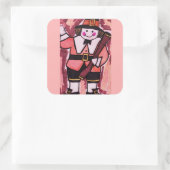 ERNTEDANK PILGRIM QUADRATISCHER AUFKLEBER (Tasche)