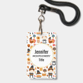Erntedank Pilgrims ernten Muster Ausweis (Vorderseite mit Lanyard)