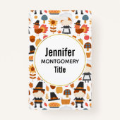 Erntedank Pilgrims ernten Muster Ausweis (Rückseite)