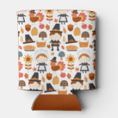 Erntedank Pilgrims ernten Muster Dosenkühler (Rückseite)