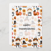 Erntedank Pilgrims ernten Muster Feiertagskarte (Vorne/Hinten)