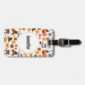 Erntedank Pilgrims ernten Muster Gepäckanhänger (Vorderseite horizontal)