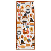 Erntedank Pilgrims ernten Muster Geschenktüte Für Weinflaschen (Vorderseite)