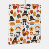 Erntedank Pilgrims ernten Muster Keramikornament (Rechts)