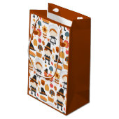 Erntedank Pilgrims ernten Muster Kleine Geschenktüte (Rückseite Schrägansicht)