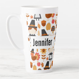 Erntedank Pilgrims ernten Muster Milchtasse