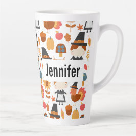 Erntedank Pilgrims ernten Muster Milchtasse