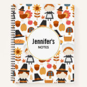 Erntedank Pilgrims ernten Muster Notizblock (Vorderseite)