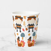 Erntedank Pilgrims ernten Muster Pappbecher (Rechts)