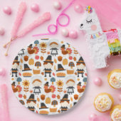 Erntedank Pilgrims ernten Muster Pappteller (Party)