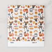 Erntedank Pilgrims ernten Muster Platzkarte (Außenseite Aufgefaltet)