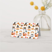 Erntedank Pilgrims ernten Muster Platzkarte (Rückseite)