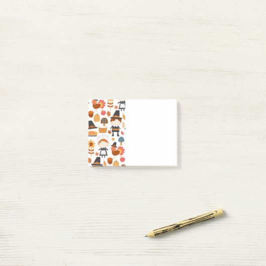 Erntedank Pilgrims ernten Muster Post-it Klebezettel (Auf Schreibtisch)