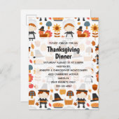 Erntedank Pilgrims Harvest Pattern Dinner Einladungspostkarte (Vorne/Hinten)