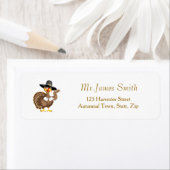 Erntedank, Piligris-Etikett für Truthühner (Insitu)