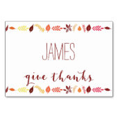 Erntedank Platzkarten Herbstlaub Tischnummer (Rückseite)