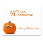 Erntedank-Platzkarten mit lustigem Pumpkin Tischnummer (Rückseite)