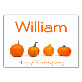 Erntedank-Platzkarten mit Pumpkins Tischnummer