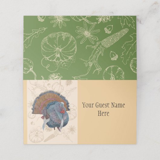 Erntedank-Platzkarten Platzkarte (Außenseite Aufgefaltet)