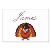 Erntedank-Platzkarten - Türkei mit Hut Tischnummer (Rückseite)