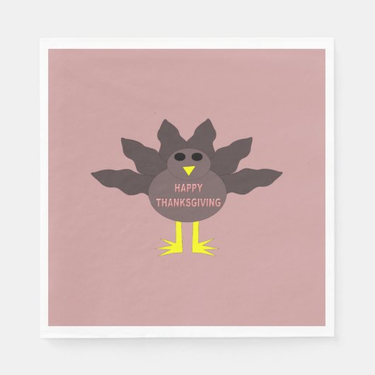 Erntedank Plucked Turkey Cocktail Napkins Serviette (Vorderseite)