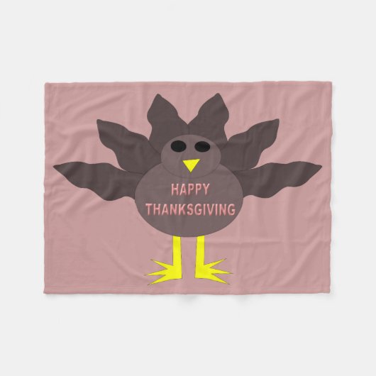 Erntedank Plucked Turkey Fleece Blanket (Vorderseite (Horizontal))