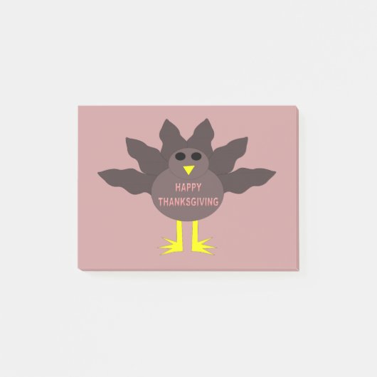 Erntedank PLucked Turkey Post es merkt Pad Post-it Klebezettel (Vorderseite)