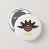 Erntedank Pluckelt Turkey Button (Vorne & Hinten)