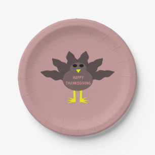 Erntedank Pluckte Türkei Papier Teller