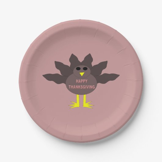 Erntedank Pluckte Türkei Papier Teller (Vorderseite)