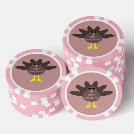 Erntedank Pluckte Türkei Pokerchips (Stapel)