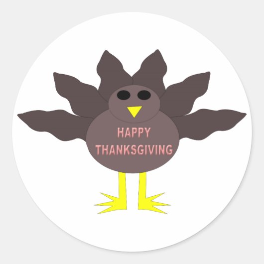 Erntedank Pluckte Türkei Sticker (Vorderseite)