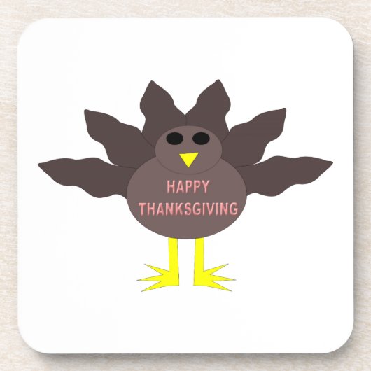 Erntedank Pluckte Türkei Untersetzer (Vorderseite)