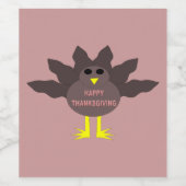 Erntedank Pluckte Türkei Weinflaschen Etiketten (Einzelnes Label)