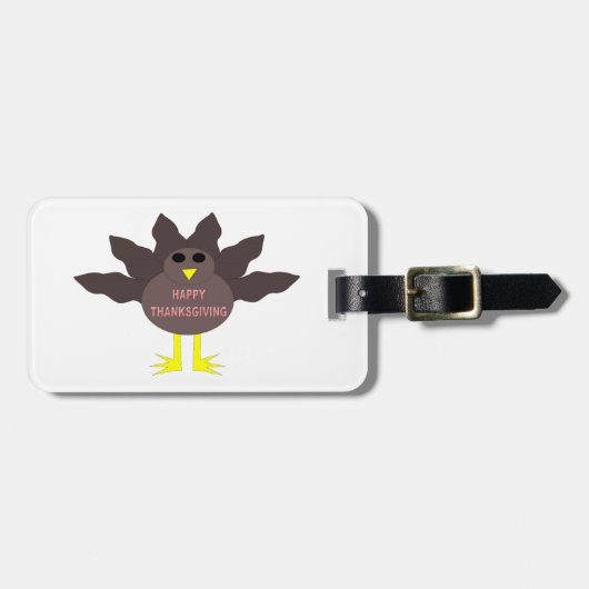 Erntedank Pluckte Türkei Zoll Gepäckanhänger (Vorderseite horizontal)