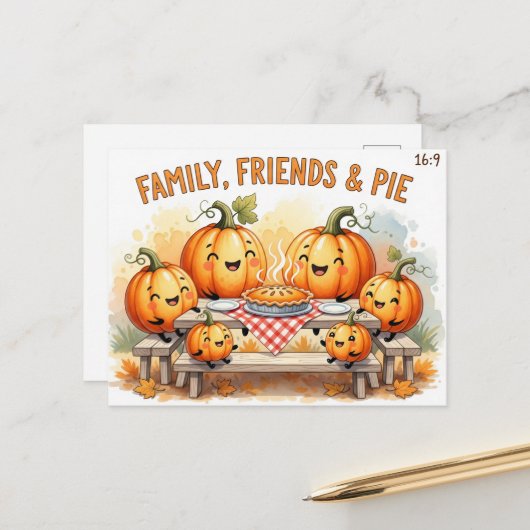 Erntedank Postkarte (Vorderseite/Rückseite Beispiel)