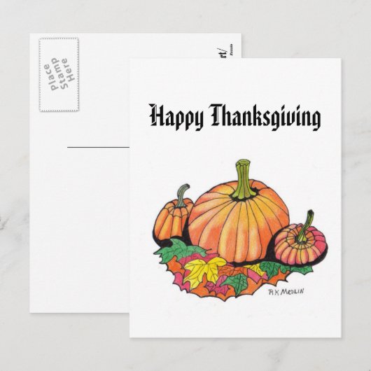 Erntedank Postkarte (Vorne/Hinten)