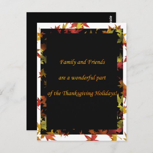 Erntedank Postkarte Einladung zum Abendessen (Vorne/Hinten)