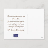 Erntedank-Postkarte / Firmenkunde Feiertagspostkarte (Rückseite)